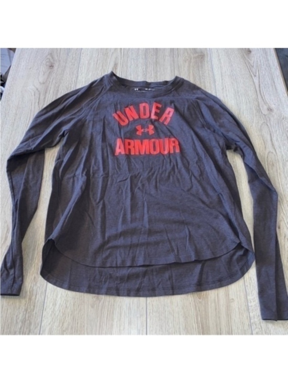 Under Armour Dark Gray red Long Sleeve Tee shirt top